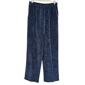 Alfred Dunner Corduroy Pants Elastic Waist, Steele Blue, Size 12
